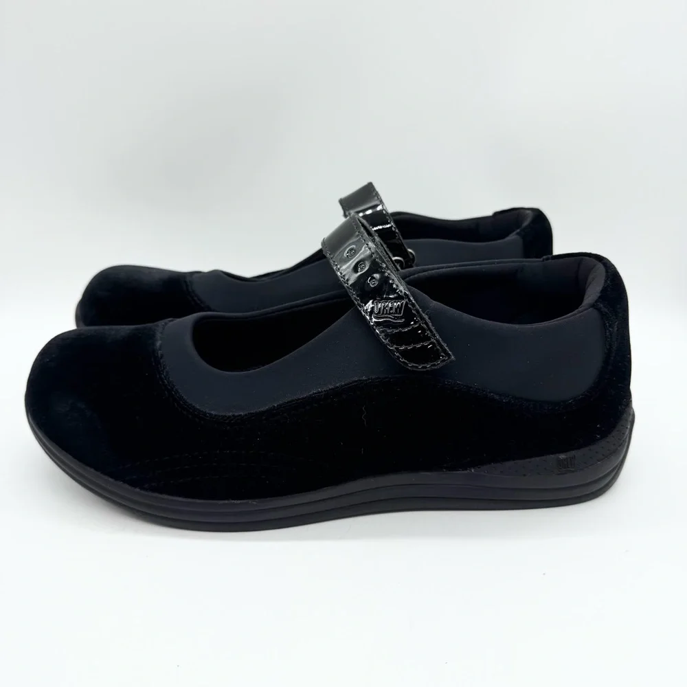 NWOT Drew Rose Black Velvet Mary Jane Flat‎ Size 10.5 WIDE Comfort Shoes